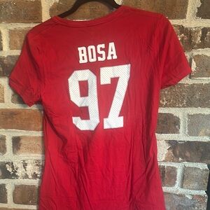 San Francisco 49ers women’s Red Bosa 97 T-Shirt